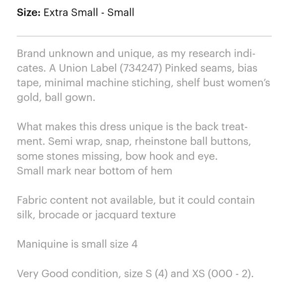 Vintage 60's Gold Jacquard Maxi Wrap Back Rheinstone Bow Pockets Evening Gown - Picture 10 of 12